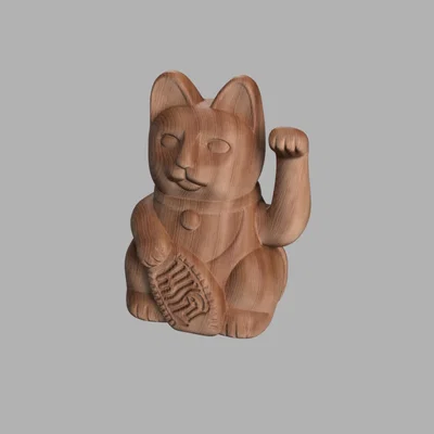 Mô hình in 3D mèo thần tài Maneki-neko may mắn để bàn
