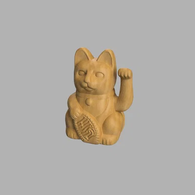 Mô hình in 3D mèo thần tài Maneki-neko may mắn để bàn