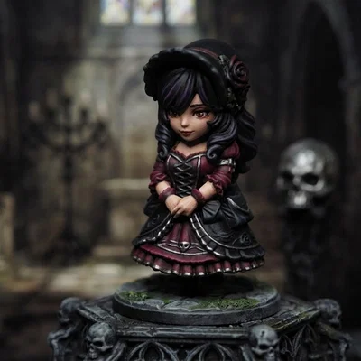 Cô Gái Chibi Gothic – Mô Hình Mini In 3D (70mm)