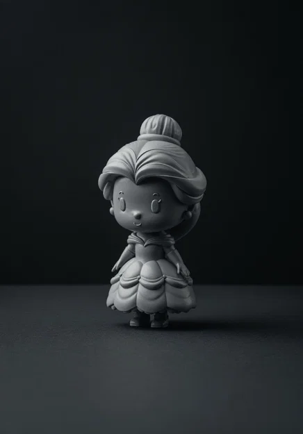 Mô hình 3D công chúa Belle phong cách chibi dễ thương cho người đam mê - Image 1
