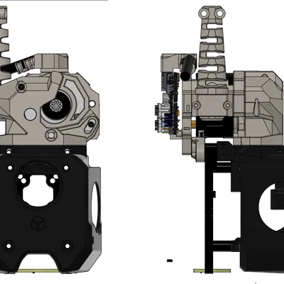 Ngàm side-car PUG A4T, toolhead board, XT30 angled plug & support strut