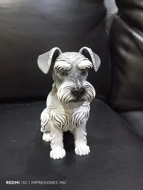 Mô hình chú chó Schnauzer in 3D trang trí nghệ thuật - Image 1
