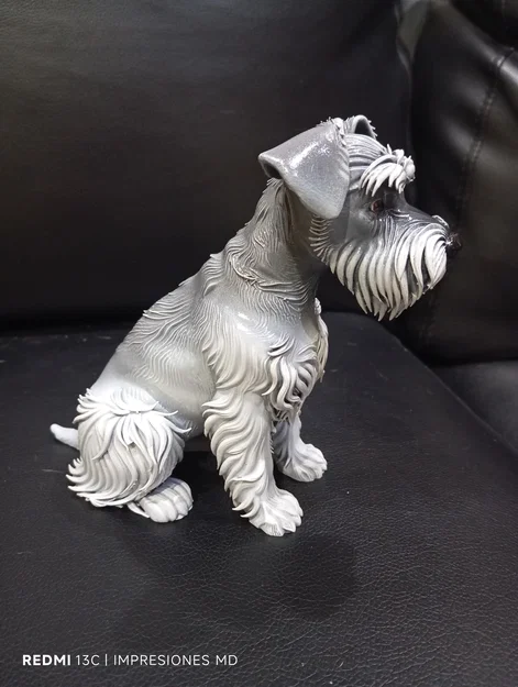 Mô hình chú chó Schnauzer in 3D trang trí nghệ thuật - Image 2