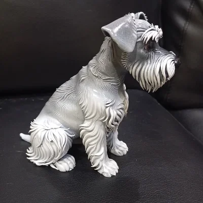 Mô hình chú chó Schnauzer in 3D trang trí nghệ thuật
