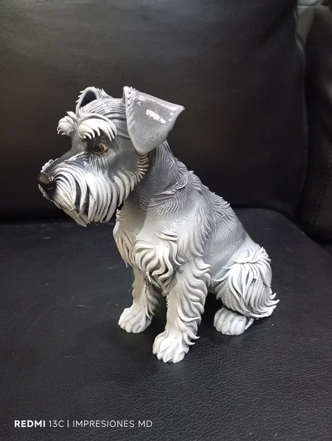 Mô hình chú chó Schnauzer in 3D trang trí nghệ thuật - Image 3