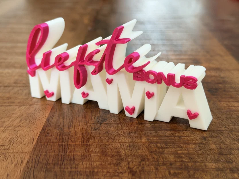 Liefste Bonus Mama – Bảng chữ 3D | Quà tặng mẹ kế | Decor Ngày của Mẹ - Image 1