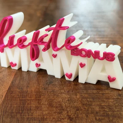 Liefste Bonus Mama – Bảng chữ 3D | Quà tặng mẹ kế | Decor Ngày của Mẹ