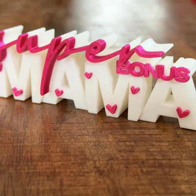 Super Bonus Mama – Bảng chữ 3D | Quà tặng mẹ kế | Decor Ngày của Mẹ