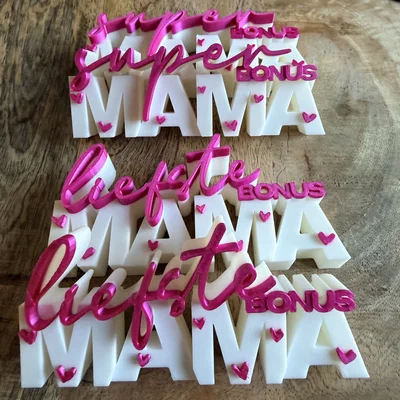 Super Bonus Mama – Bảng chữ 3D | Quà tặng mẹ kế | Decor Ngày của Mẹ