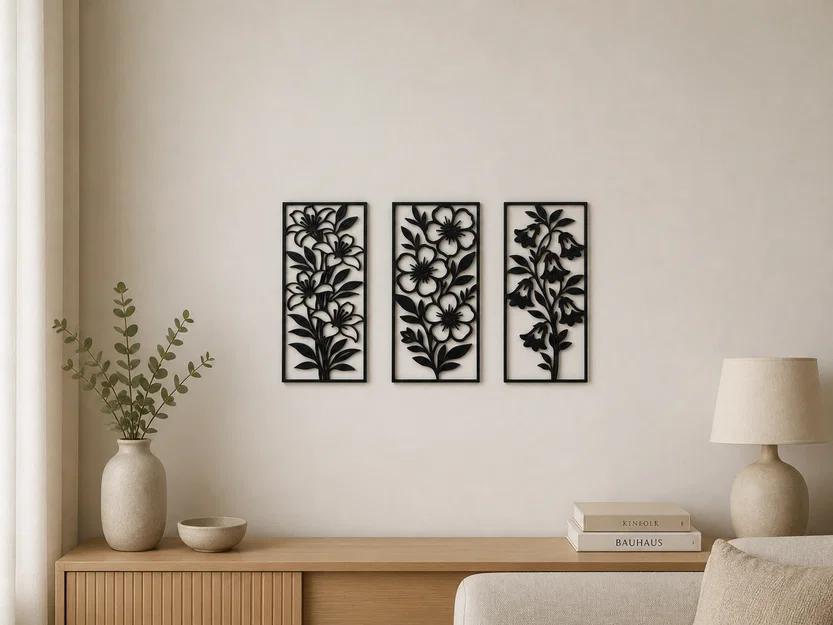 Trang trí tường hoa hiện đại (Modern Floral Wall Decor) - Image 1