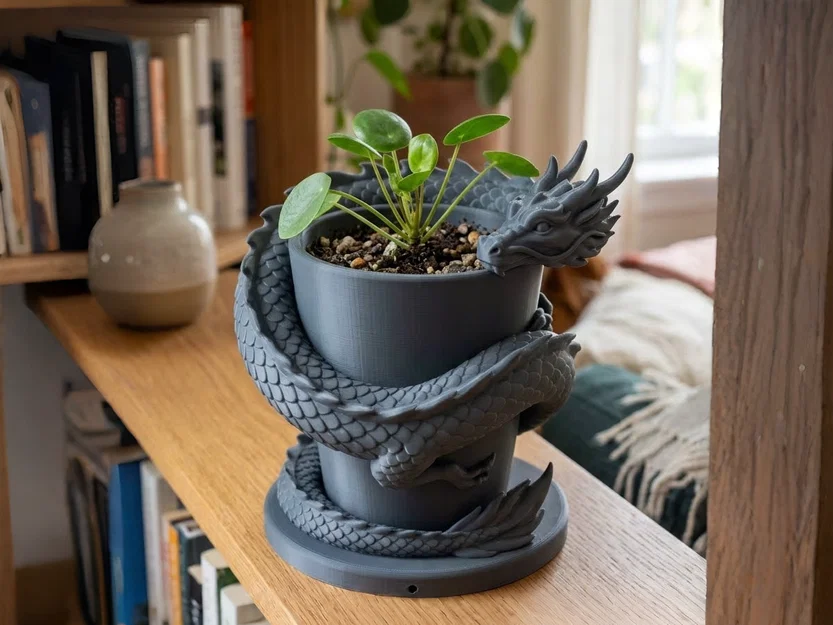 Chậu Trồng Cây Hình Rồng Fantasy – Giá Đỡ Cây Trang Trí Trong Nhà - Image 1
