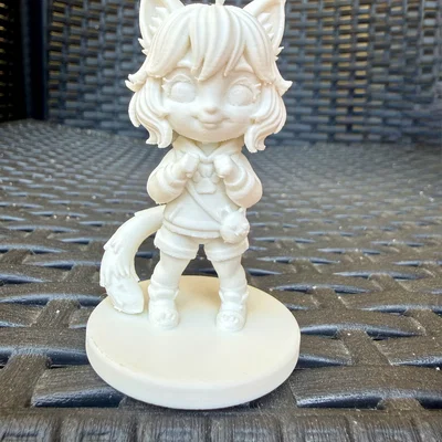 Miniature Chibi Cat Girl – In 3D (65mm)