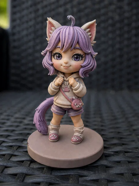 Miniature Chibi Cat Girl – In 3D (65mm) - Image 6