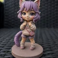 Miniature Chibi Cat Girl – In 3D (65mm) - Thumbnail 6