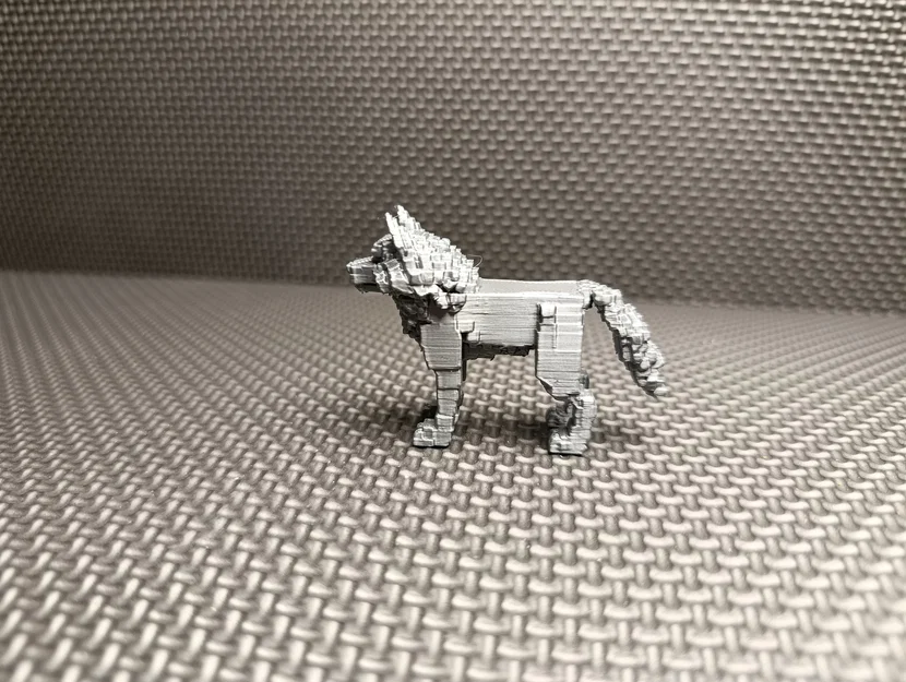 Pixel Wolf (Sói Pixel/Voxel) - Mẫu in 3D - Image 3