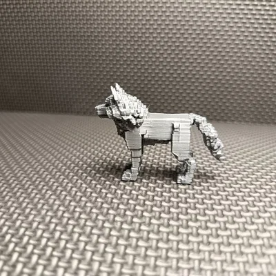 Pixel Wolf (Sói Pixel/Voxel) - Mẫu in 3D