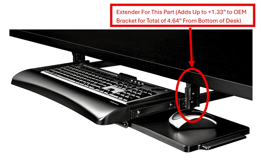 Bracket mở rộng Fellowes Keyboard Holder 9140305 (EXTENDED 1.33 inch) - Image 1