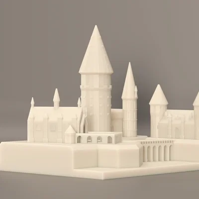 Mô hình lâu đài Hogwarts thu nhỏ trang trí bàn học (3D Model)