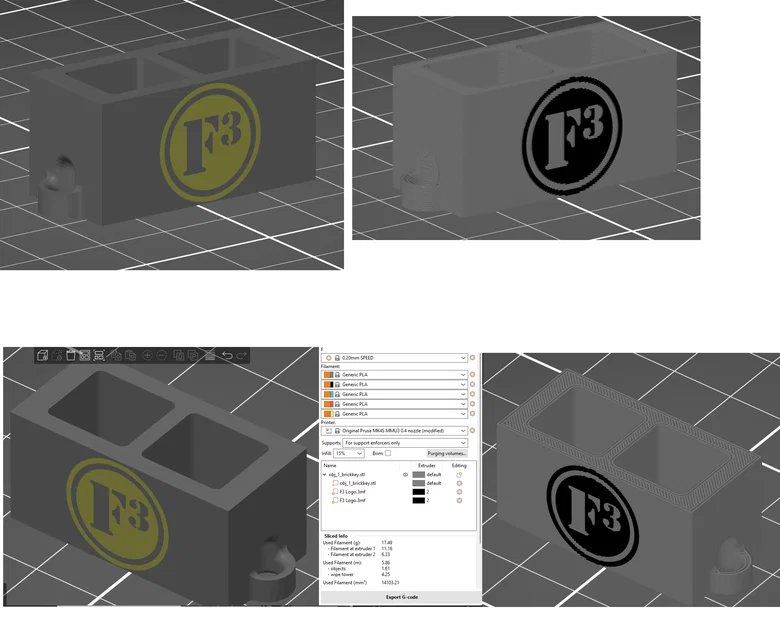Móc khóa gạch bê tông logo F3 (phiên bản MMU) - Image 2