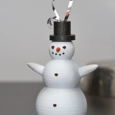Mô hình Người Tuyết trang trí Giáng sinh (Snowman Ornament) in 3D