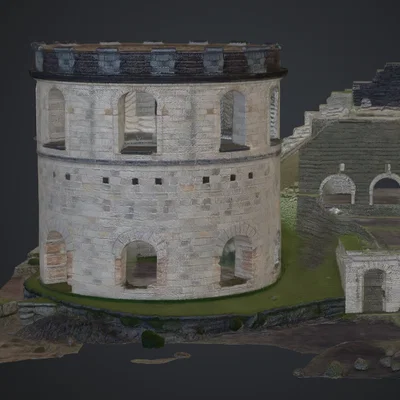 Mô hình tháp canh tròn cổ kính (wehrturm rund) in 3D chi tiết