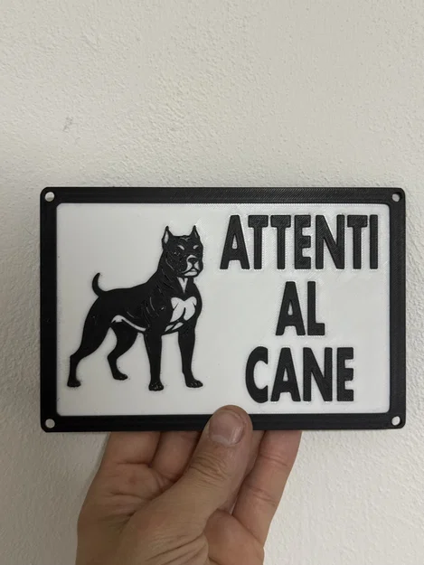 Biển cảnh báo chú ý chó dữ (Attenti al Cane) - Mô hình in 3D - Image 2