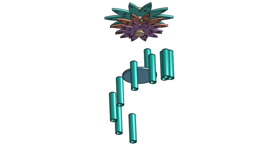 Mẫu chuông gió hình hoa (Flower Wind Chimes) in 3D cực chill - Image 2