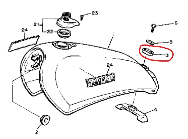 Đệm giảm chấn bình xăng Yamaha Virago XV500K (1983) - Tự in 3D - Image 2
