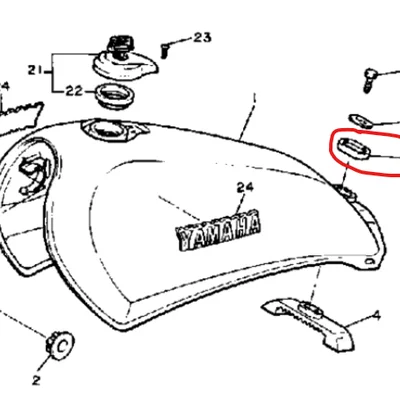 Đệm giảm chấn bình xăng Yamaha Virago XV500K (1983) - Tự in 3D