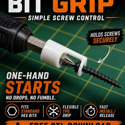 Bit Grip - Phụ kiện in 3D giúp giữ chặt vít vào đầu tua vít