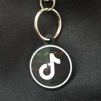 Móc khóa TikTok NFC (Nhúng thẻ | Pause để chèn | Hốc 24mm | 3MF đa màu + STL)
