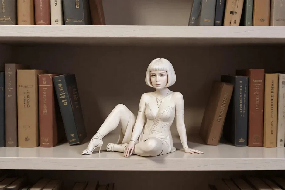 Mô hình 3D cô gái ngồi (Sitting Lady) trang trí nghệ thuật tuyệt đẹp - Image 1
