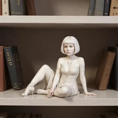Mô hình 3D cô gái ngồi (Sitting Lady) trang trí nghệ thuật tuyệt đẹp
