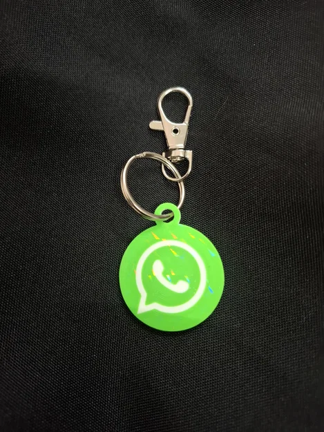 Móc khóa WhatsApp NFC (nhúng thẻ | pause để chèn | hốc 24mm | 3MF đa màu + STL) - Image 1