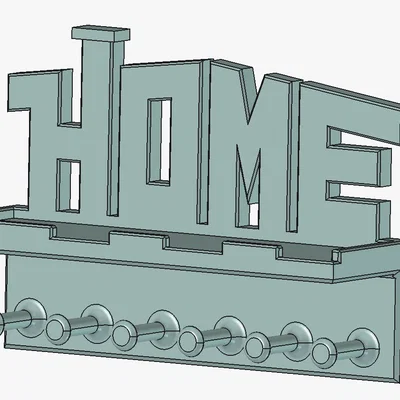 Móc treo chìa khóa chữ “HOME” hiện đại kèm kệ (2 kiểu lắp đặt)