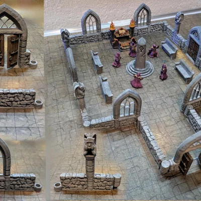 DungeonSticks Cathedral/Church – Terrain mô-đun cho tabletop
