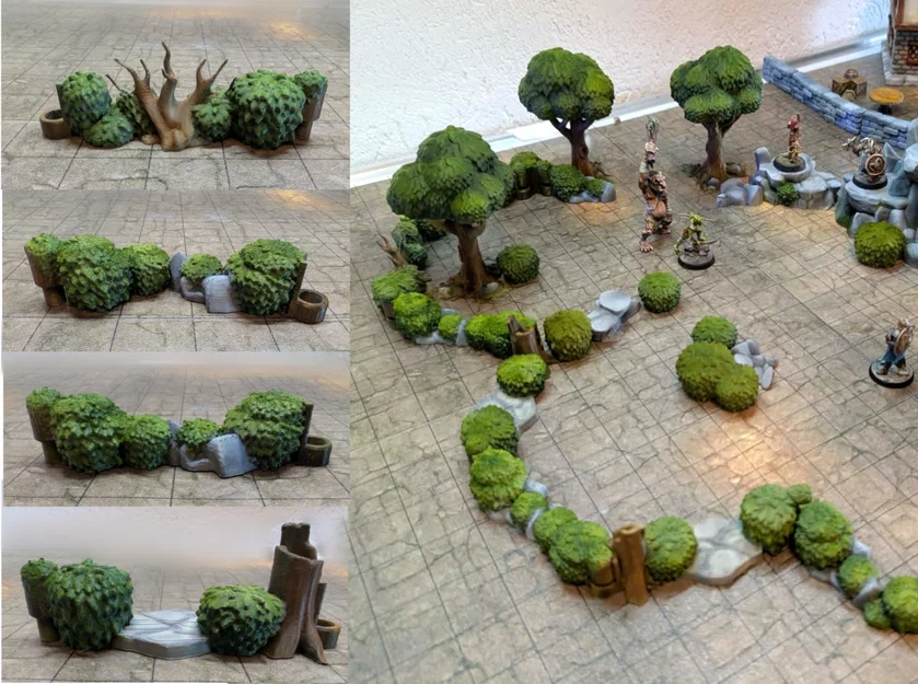 DungeonSticks forest modular tabletop terrain – Bộ terrain rừng lắp ghép - Image 1