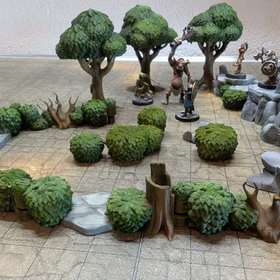 DungeonSticks forest modular tabletop terrain – Bộ terrain rừng lắp ghép