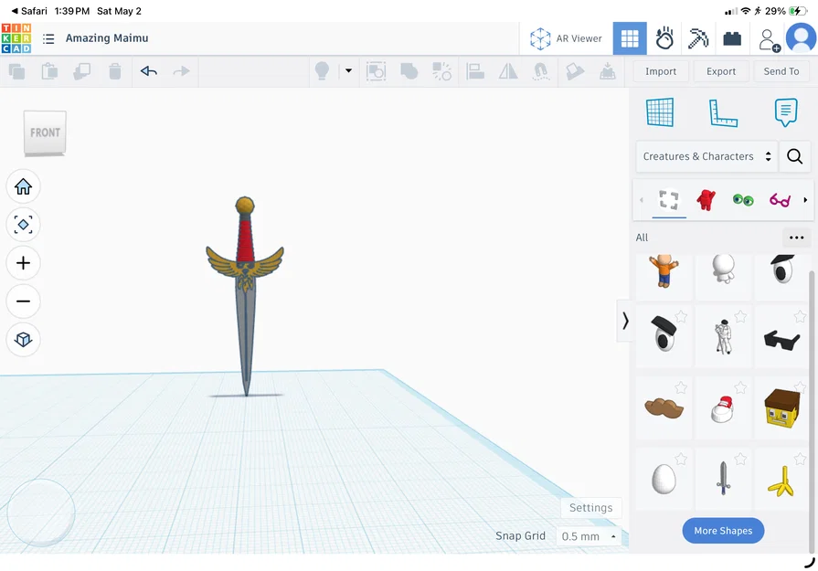 Mô hình 3D thanh kiếm trang trí chi tiết sắc sảo cho người mới - Image 1