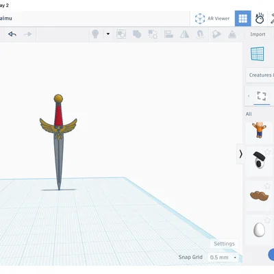 Mô hình 3D thanh kiếm trang trí chi tiết sắc sảo cho người mới