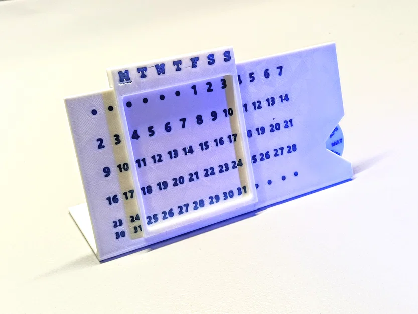 Lịch Để Bàn Vĩnh Cửu Dạng Trượt (Sliding Perpetual Desk Calendar) - Image 1