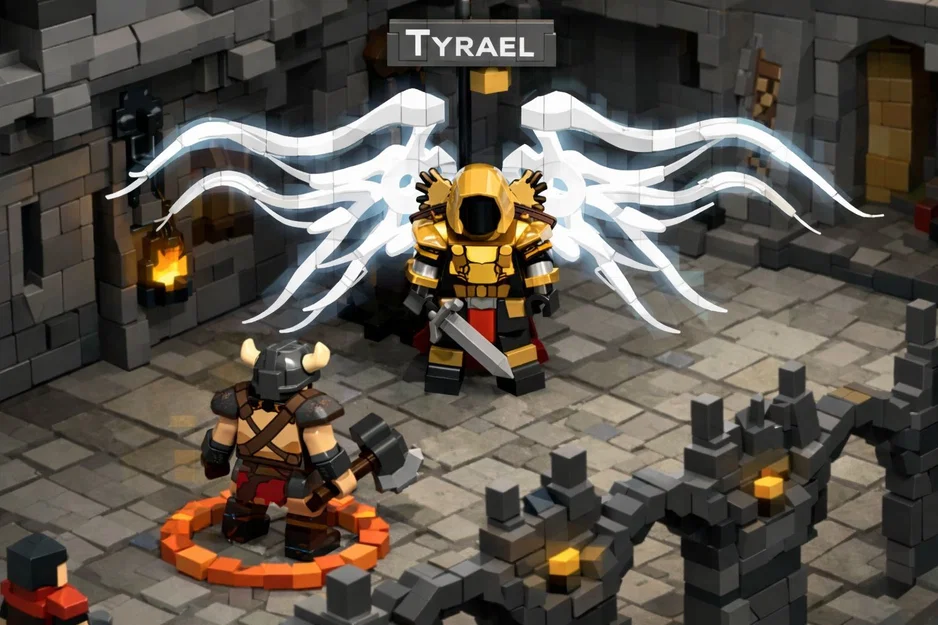 Tyrael Pandemonium Fortress - Hueforge phong cách Lego - Image 1