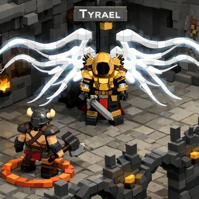Tyrael Pandemonium Fortress - Hueforge phong cách Lego