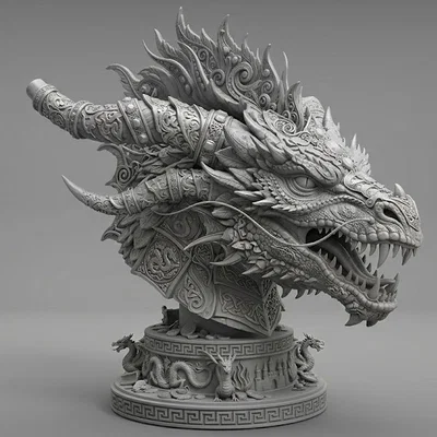 DRAGON BUST – Tượng bán thân đầu rồng siêu chi tiết