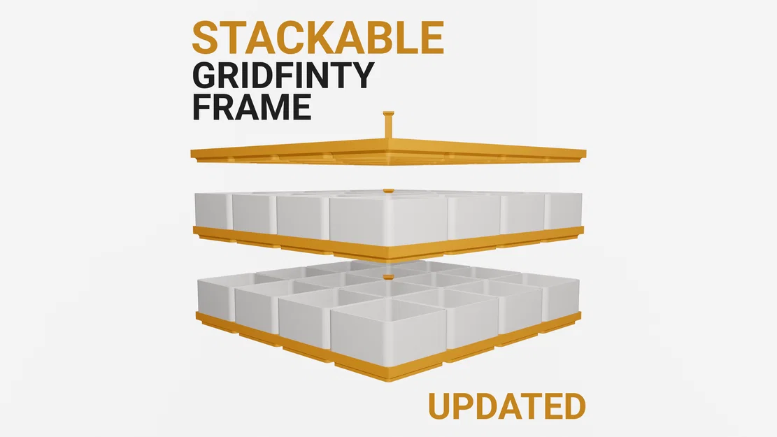 Đế Gridfinity xếp chồng kèm tay cầm (4x4) [CẬP NHẬT] - Image 1