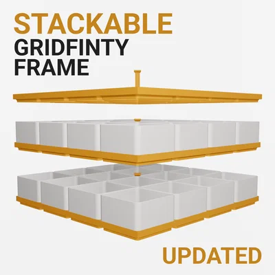Đế Gridfinity xếp chồng kèm tay cầm (4x4) [CẬP NHẬT]