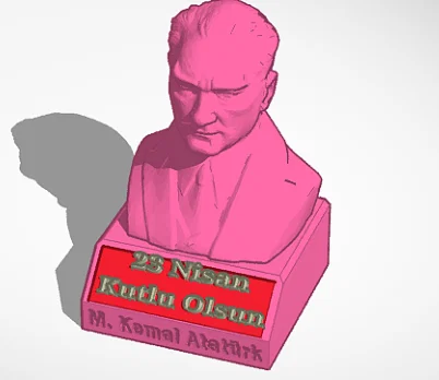 Mẫu in 3D tượng bán thân Atatürk kỷ niệm ngày 23 tháng 4 - Image 1