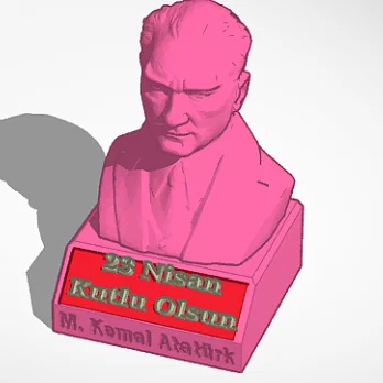 Mẫu in 3D tượng bán thân Atatürk kỷ niệm ngày 23 tháng 4