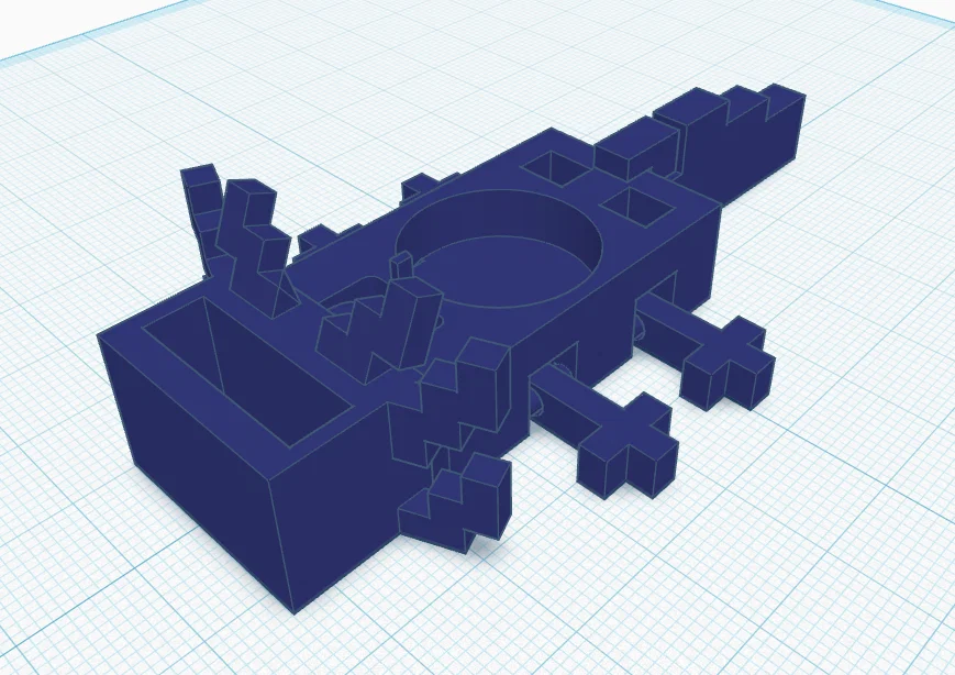 Khay đựng đồ để bàn hình Axolotl phong cách Minecraft (in 3D) - Image 1