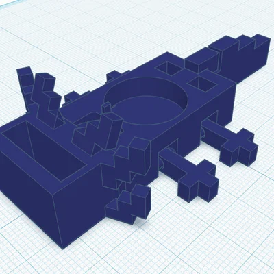 Khay đựng đồ để bàn hình Axolotl phong cách Minecraft (in 3D)